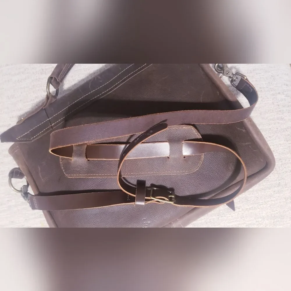 Handmade leather messenger bag